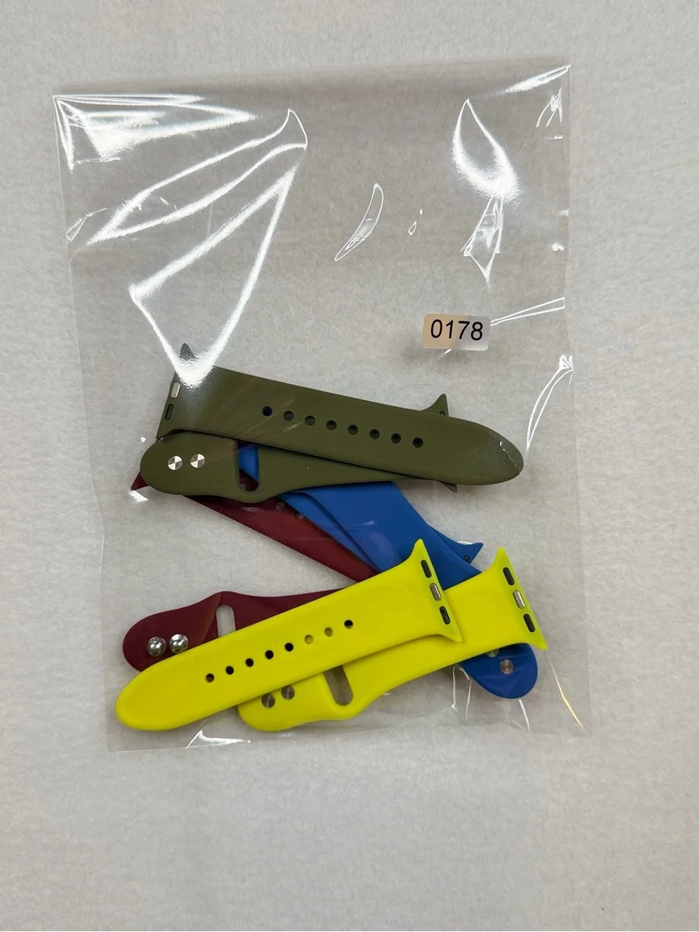 Source Unknown Silicone Watch Bands - Blue, Burgundy, Yellow, Olive